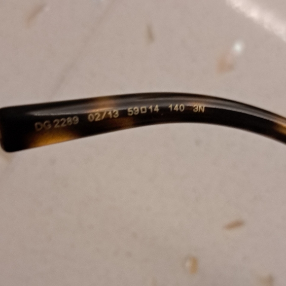 NWT Dolce & Gabbana Gold Frame Sunglasses with Brown Lenses - Picture 8 of 9